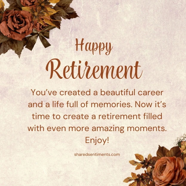 Retirement wishes for a friend or family member