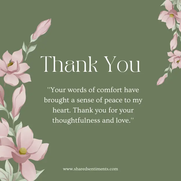 sympathy thank you card messages
