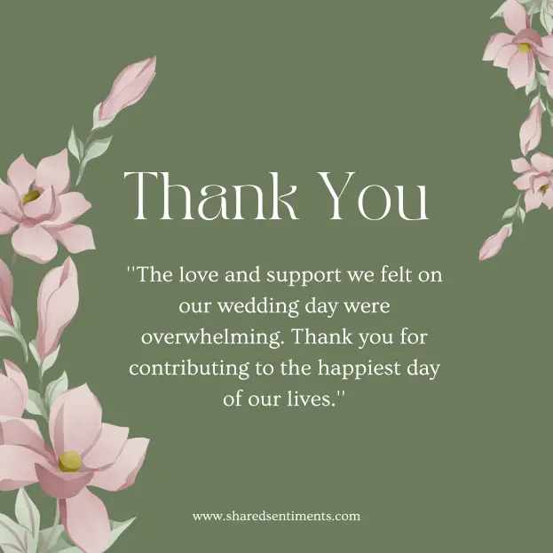 wedding thank you card messages