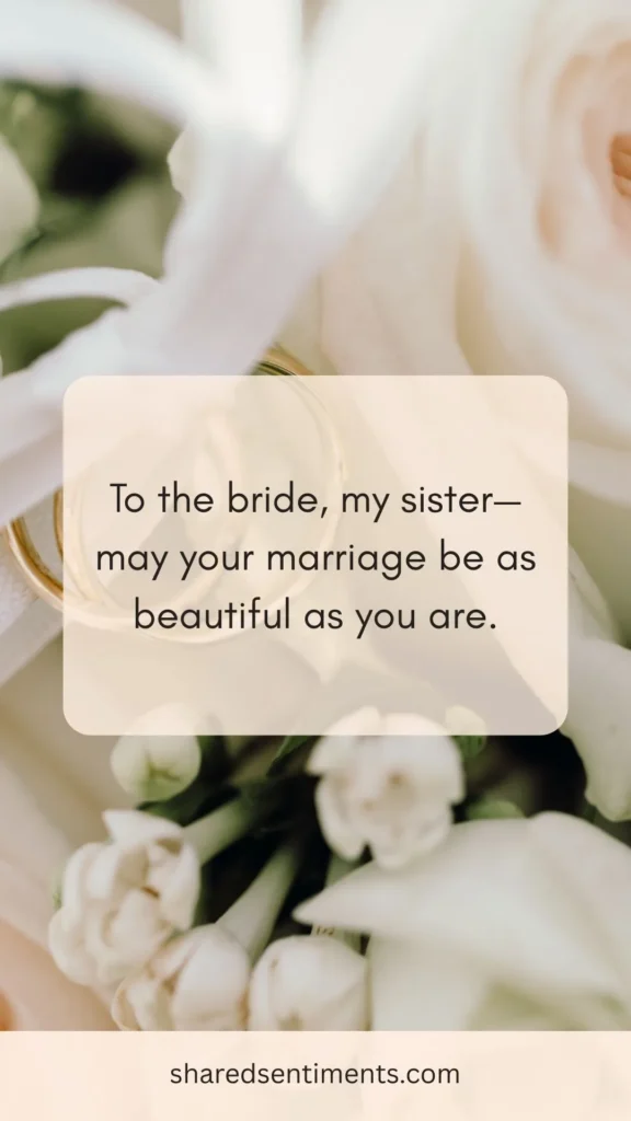 Wedding Wishes for Sister from Brother